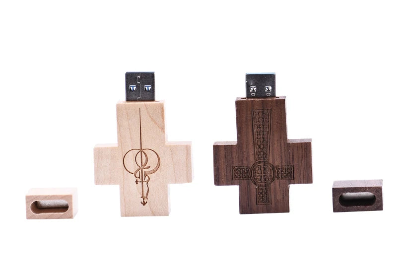 JASTER (free custom logo) wooden cross USB 2.0 usb flash drive keychain pendrive 4GB 8GB 16GB 32GB 64GB gift customer LOGO