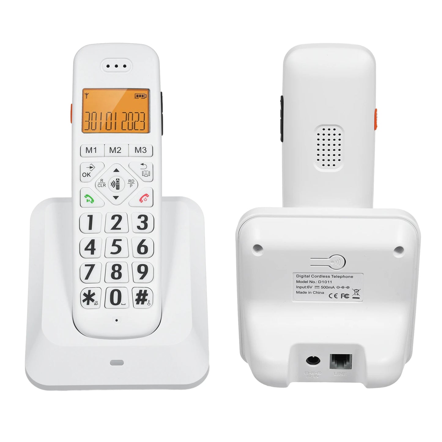 Bisofice Expandable Cordless Phone with 1.8inch LCD 3 Lines Display Support 5 Handsets Connection 13 Shortcut Keys Call Block