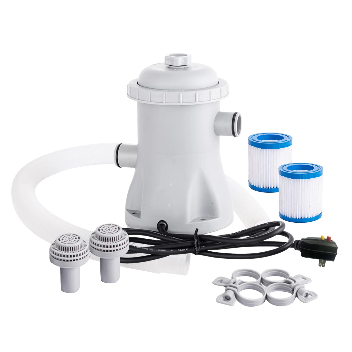 Pool Filter Pump 330 GPH Paddling Pool Electric Water Pump With 2 Pool Filter Cartridge Pool Pumps Above Ground Small Pool Filte