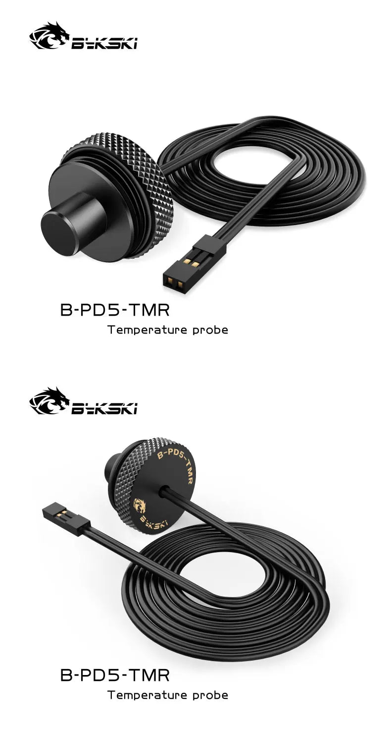 BYKSKI G1/4 Temperature Measurement Plug Sealing Lock Water Cooling PC Application Accessories Metal Fitting B-PD5-TMR