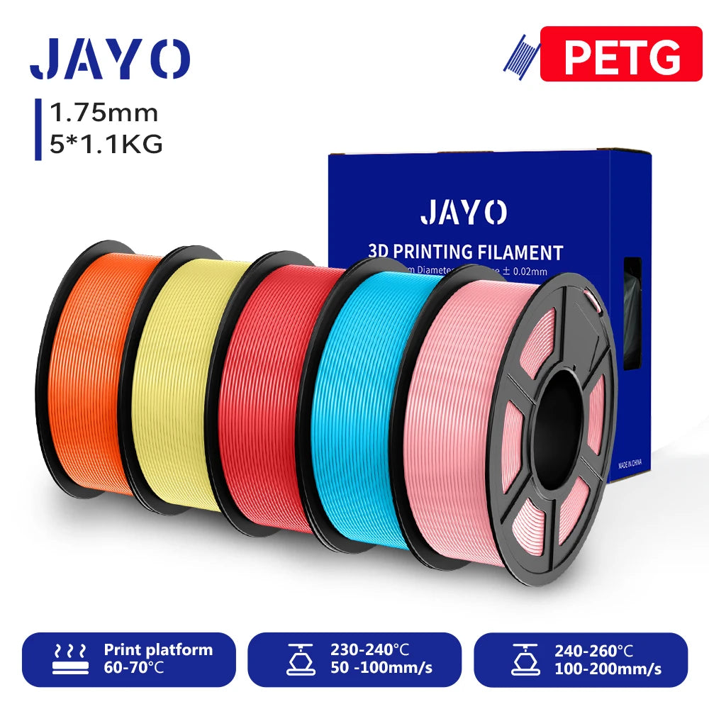 JAYO 3D PETG/PLA/PLA PLUS Printer Filament  Macaron Series & No bubbles non-toxic 3D Printing Materials for 3D Printer&3D Pen