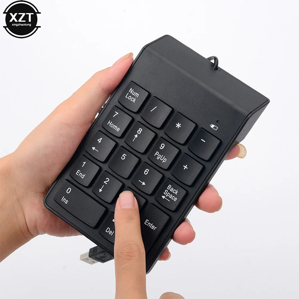 Mini 18 Keys Wireless Numeric Keyboard 2.4GHz USB Numpad Digital Pave Numpad For Accounting Teller Laptop Notebook Tablets
