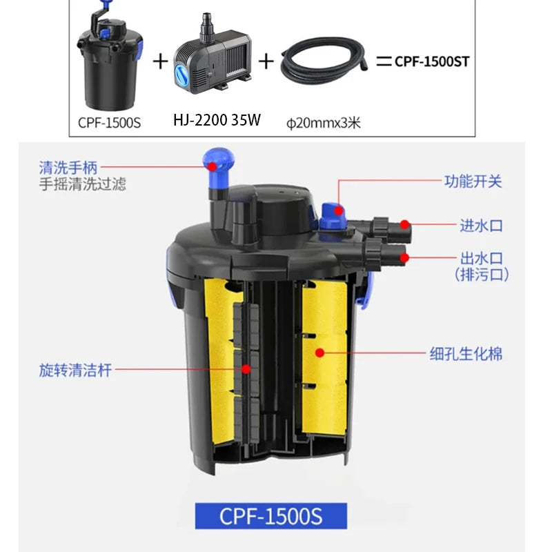 Outdoor pool external filter bucket water circulation purification filter equipment fish tank free of water change