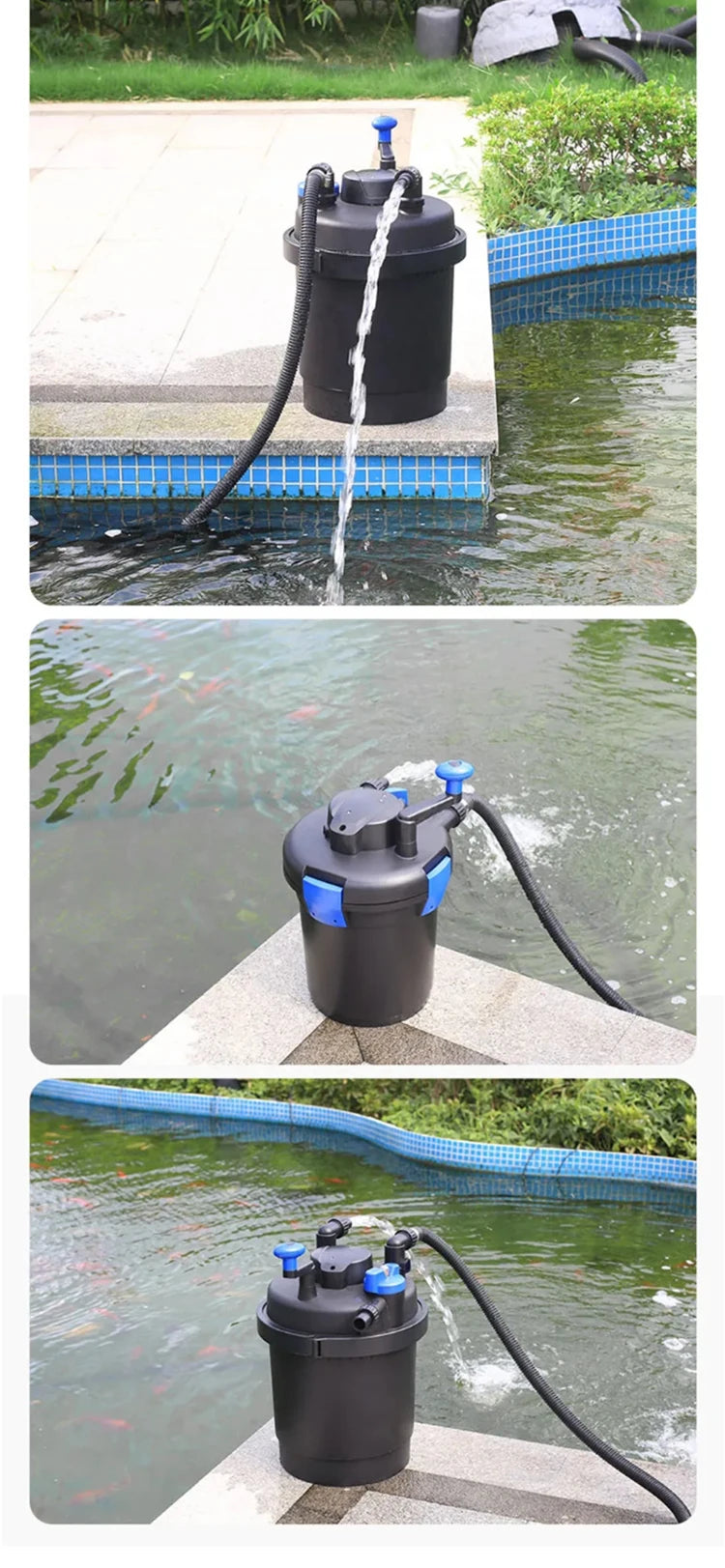 Outdoor pool external filter bucket water circulation purification filter equipment fish tank free of water change