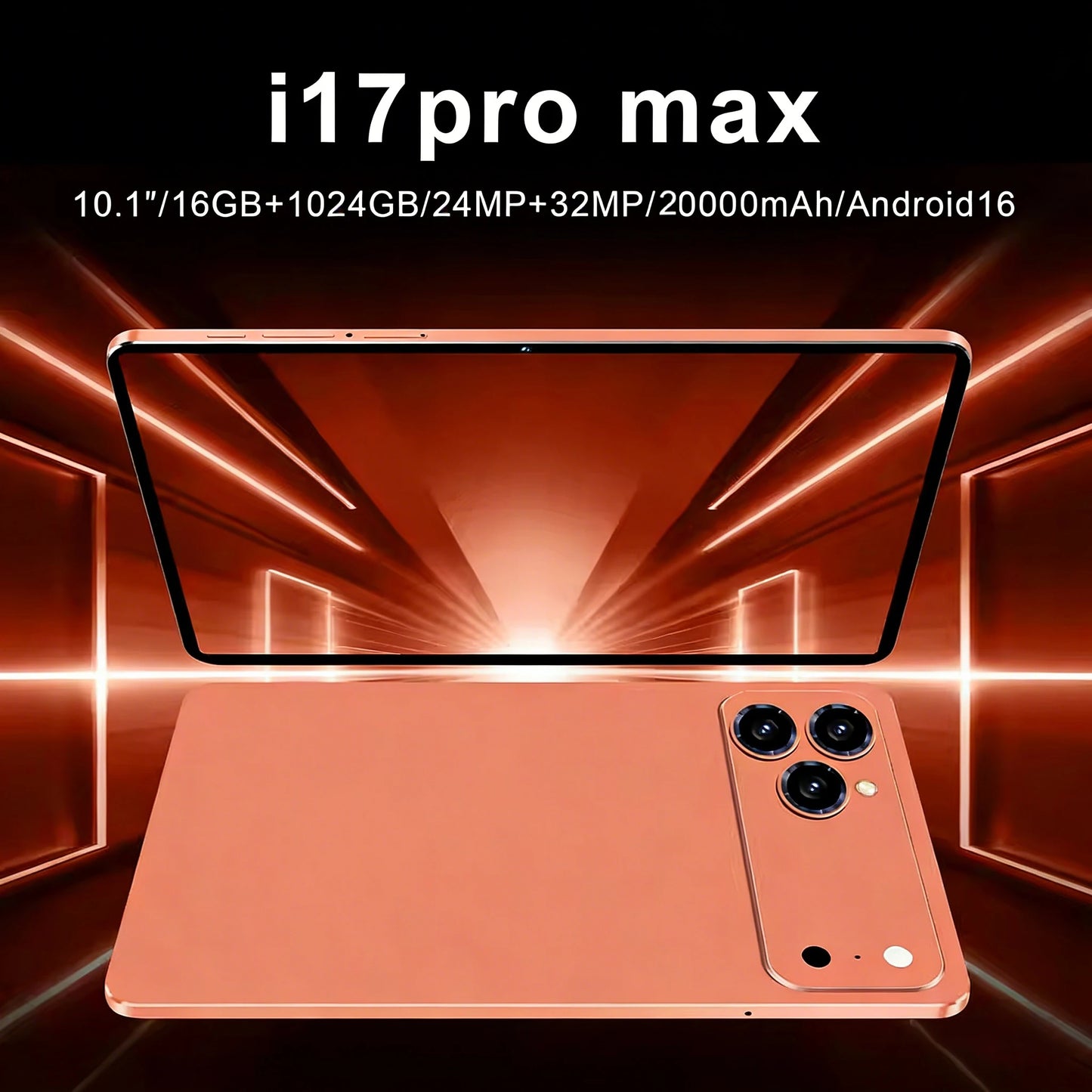 Pad 17 Pro Max Tablet Android 16 22GB 2TB ROM 10.1 inch Snapdragon8gen3 10Core Tablette PC Face Recognition 20000mAh 5G Dual SIM