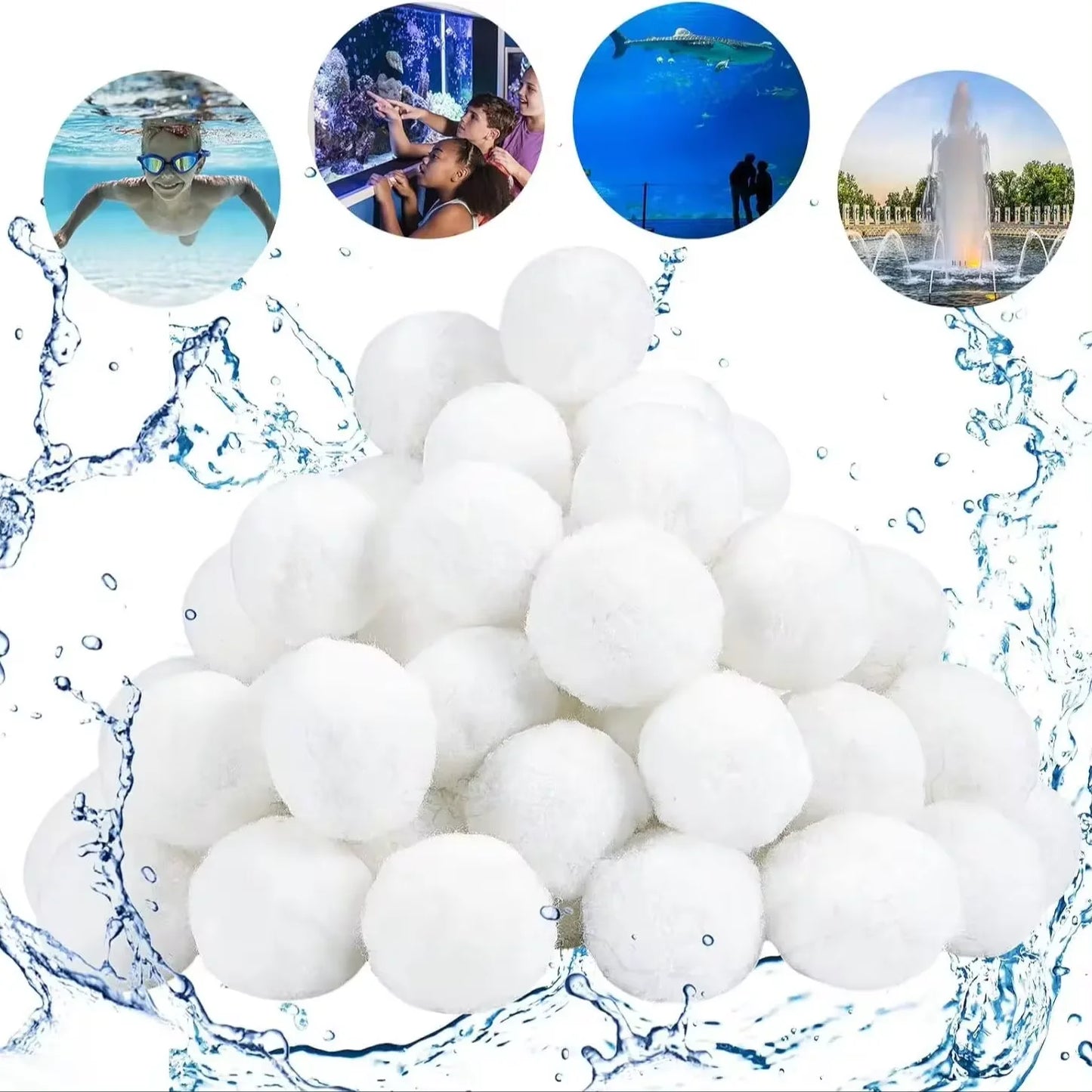 Pool Filter Balls for Sand Filter Pump,Reusable Fiber Filter Media for Swimming Pools Fish Tanks Sand Filters Cleaning