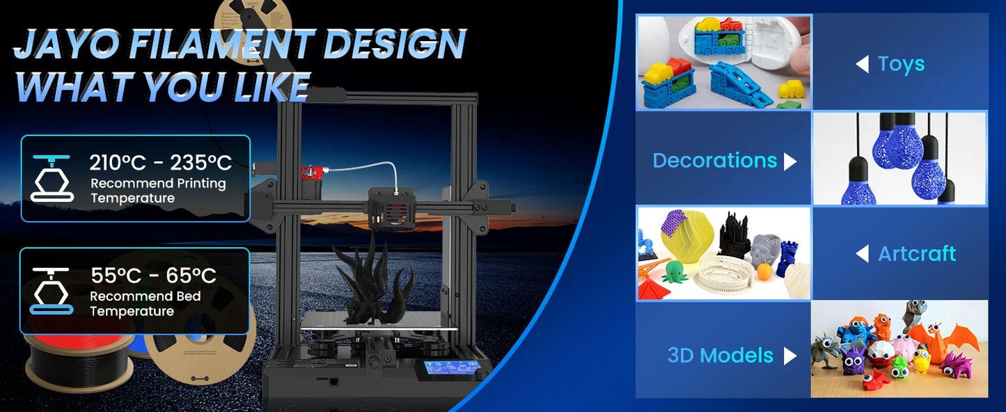 JAYO 3D PETG/PLA/PLA PLUS Printer Filament  Macaron Series & No bubbles non-toxic 3D Printing Materials for 3D Printer&3D Pen
