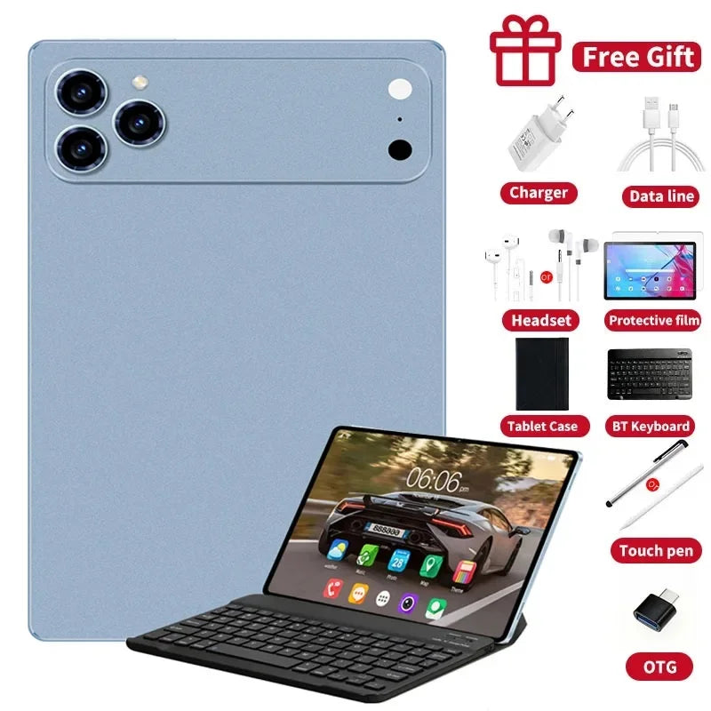 Pad 17 Pro Max Tablet Android 16 22GB 2TB ROM 10.1 inch Snapdragon8gen3 10Core Tablette PC Face Recognition 20000mAh 5G Dual SIM