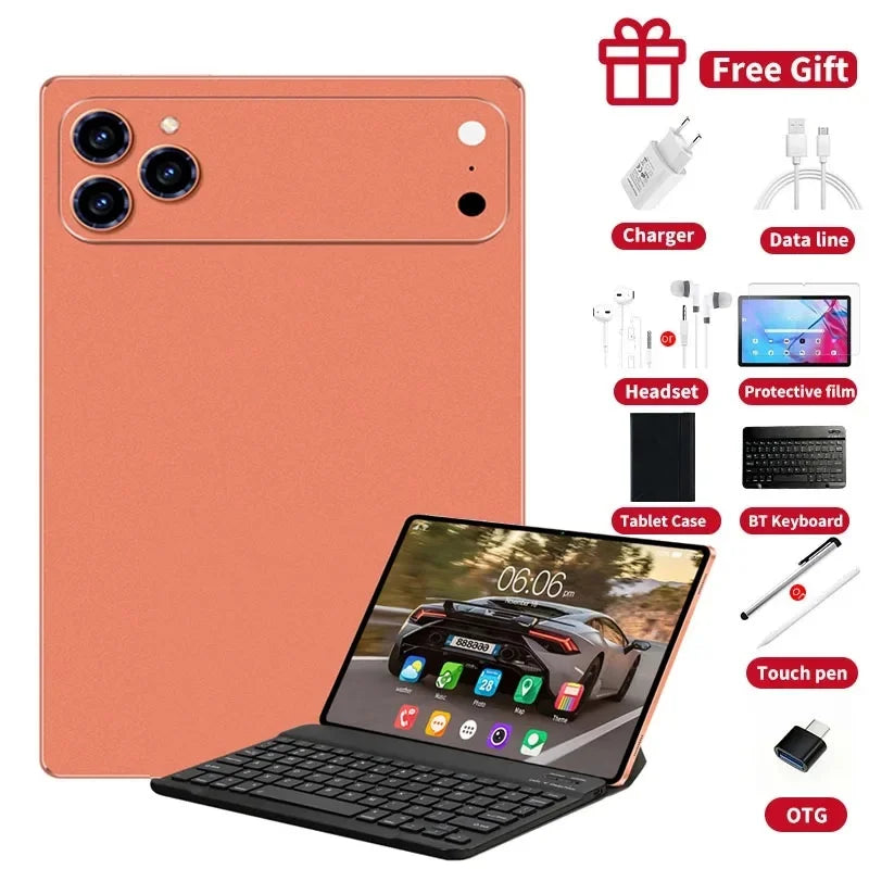 Pad 17 Pro Max Tablet Android 16 22GB 2TB ROM 10.1 inch Snapdragon8gen3 10Core Tablette PC Face Recognition 20000mAh 5G Dual SIM