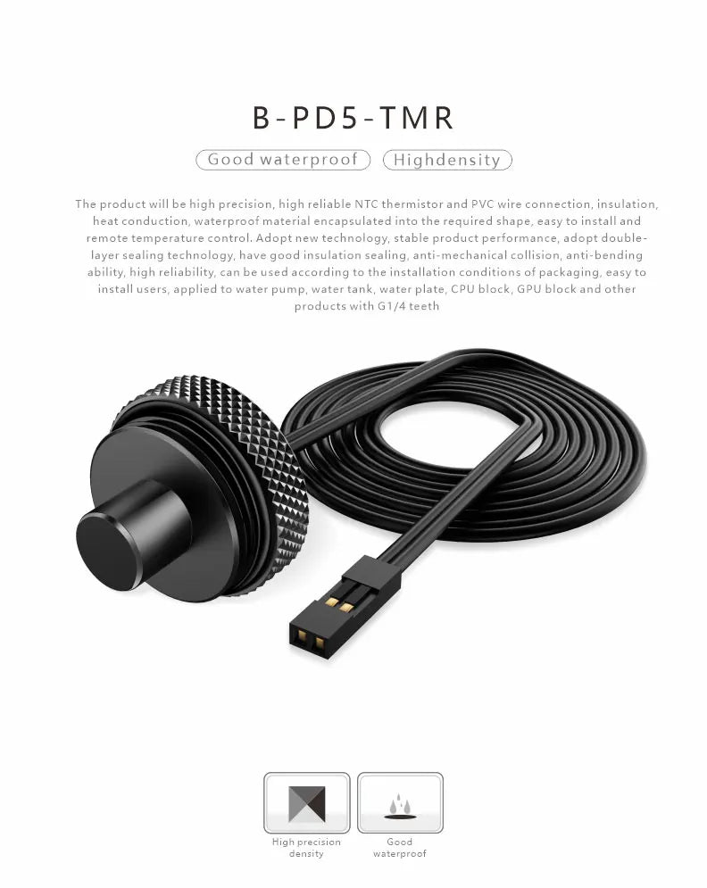 BYKSKI G1/4 Temperature Measurement Plug Sealing Lock Water Cooling PC Application Accessories Metal Fitting B-PD5-TMR