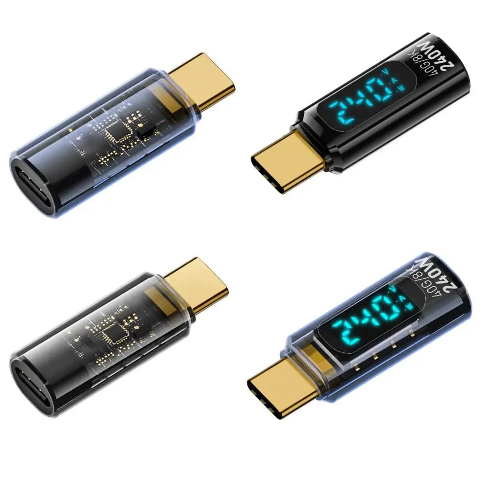 1 PCS Digital LED Display USB 4 Type-C Adapter 8K 60HZ PD 240W OTG Converter 40Gbps Full Function Power Meter Tester