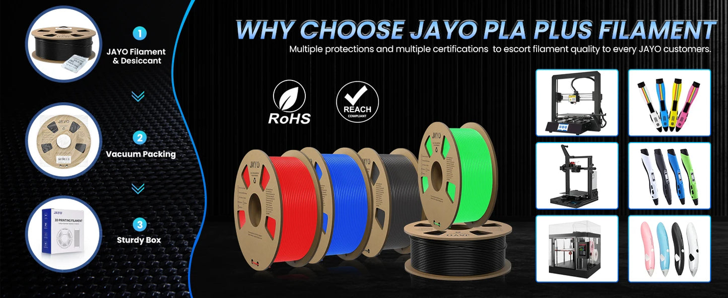 JAYO 3D PETG/PLA/PLA PLUS Printer Filament  Macaron Series & No bubbles non-toxic 3D Printing Materials for 3D Printer&3D Pen