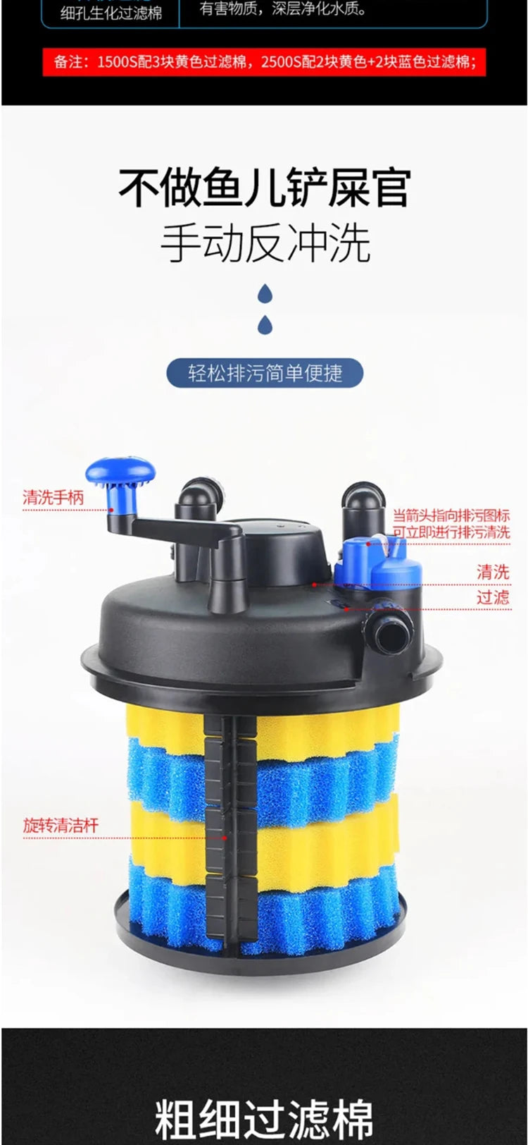 Outdoor pool external filter bucket water circulation purification filter equipment fish tank free of water change