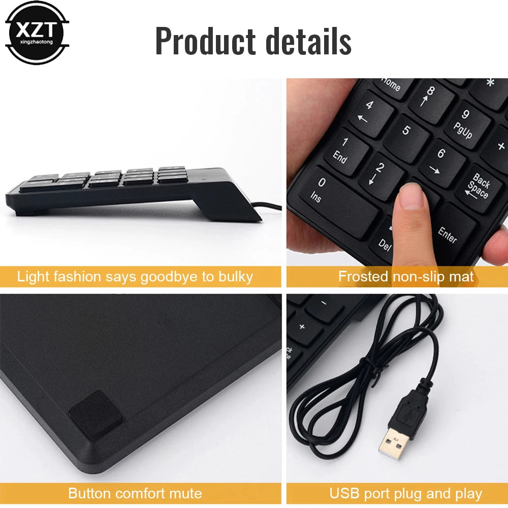 Mini 18 Keys Wireless Numeric Keyboard 2.4GHz USB Numpad Digital Pave Numpad For Accounting Teller Laptop Notebook Tablets