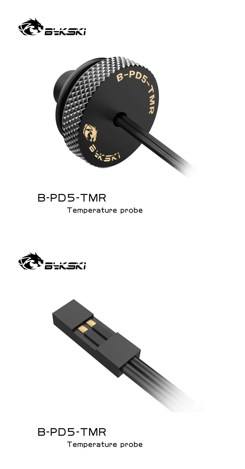 BYKSKI G1/4 Temperature Measurement Plug Sealing Lock Water Cooling PC Application Accessories Metal Fitting B-PD5-TMR