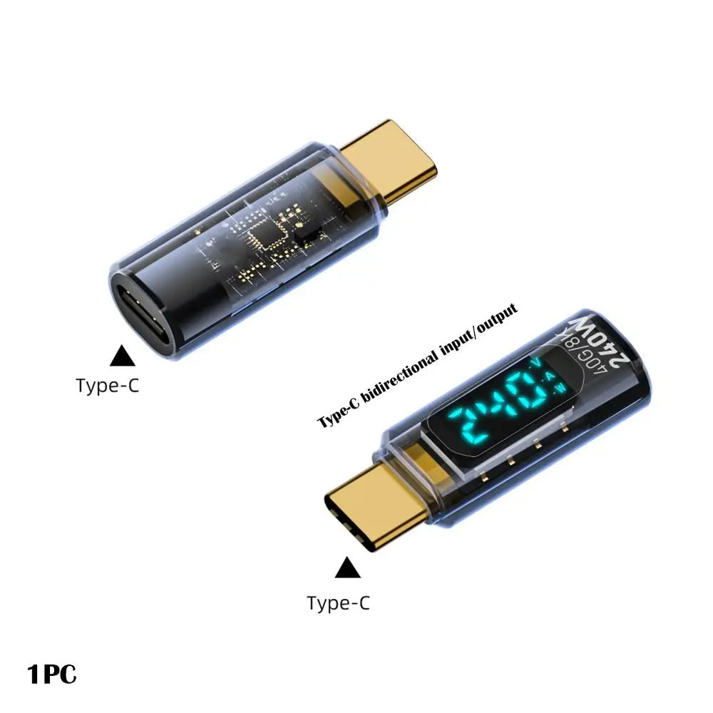 1 PCS Digital LED Display USB 4 Type-C Adapter 8K 60HZ PD 240W OTG Converter 40Gbps Full Function Power Meter Tester
