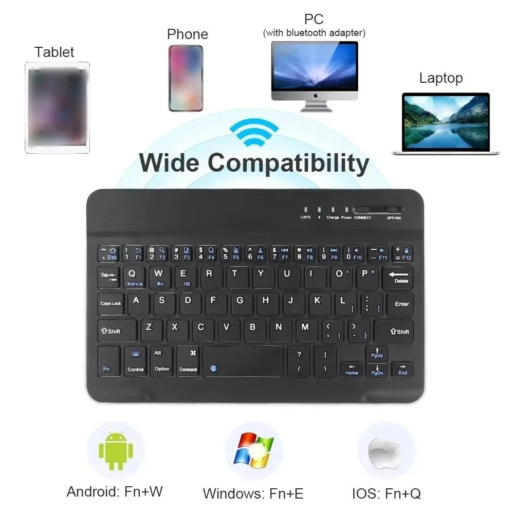 7/10inch Bluetooth 5.1 Keyboard Mini Wireless Keyboard for iPad Pro Air Notebook Rechargeable Gaming Keyboard For Laptop Tablet