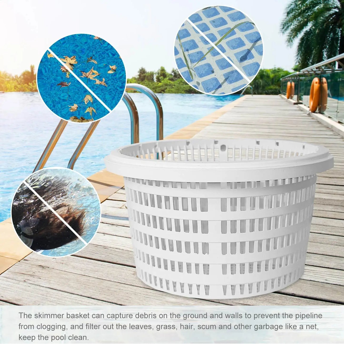 Pool Strainer Basket Filter Swimming Pool Leaf Skimmer Basket Portable Prevent pipeline blockage Filter garbage Pool Skimmer
