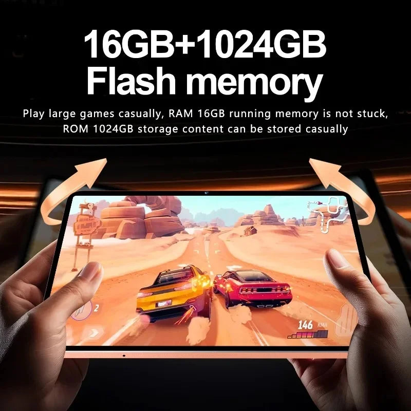 Pad 17 Pro Max Tablet Android 16 22GB 2TB ROM 10.1 inch Snapdragon8gen3 10Core Tablette PC Face Recognition 20000mAh 5G Dual SIM