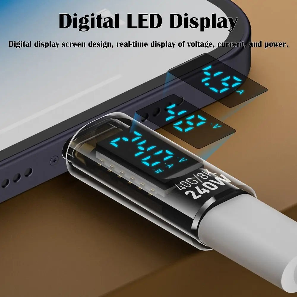 1 PCS Digital LED Display USB 4 Type-C Adapter 8K 60HZ PD 240W OTG Converter 40Gbps Full Function Power Meter Tester