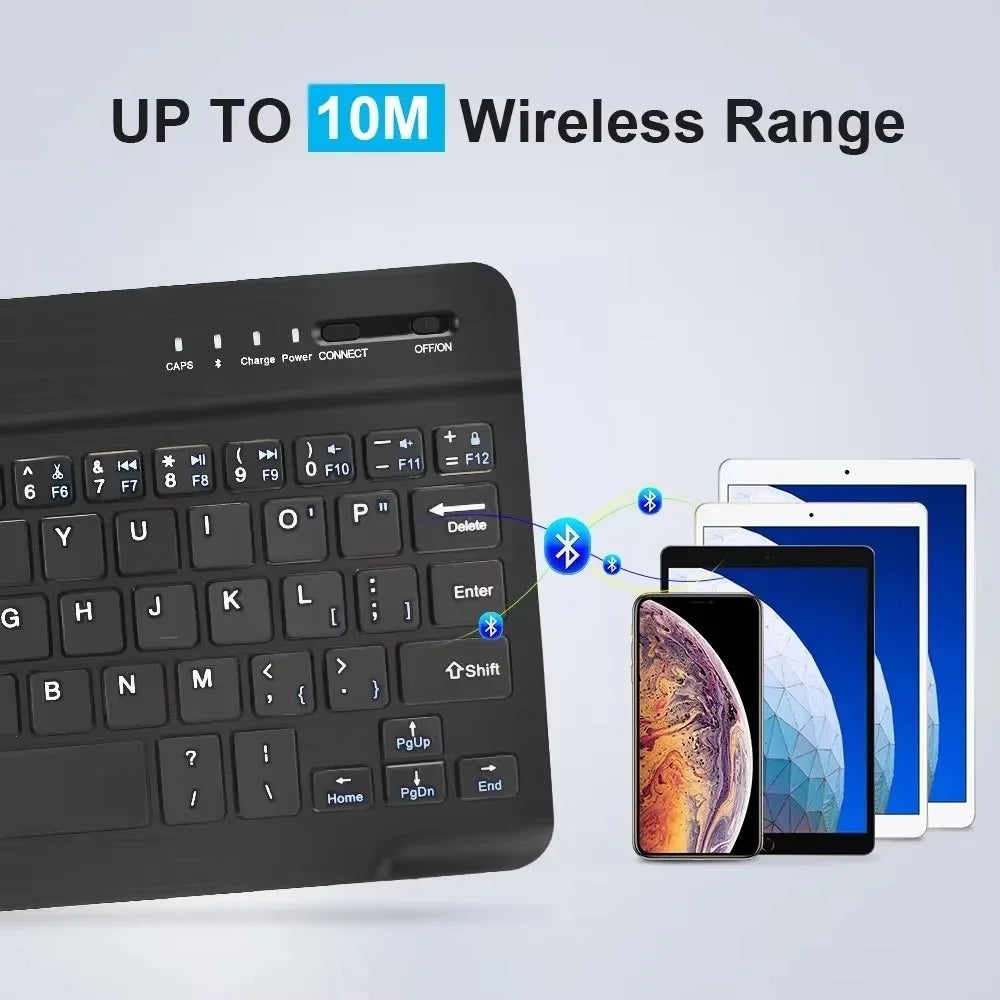 7/10inch Bluetooth 5.1 Keyboard Mini Wireless Keyboard for iPad Pro Air Notebook Rechargeable Gaming Keyboard For Laptop Tablet